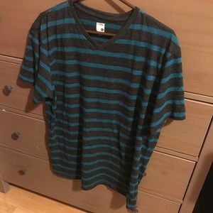 Striped v neck t shirt